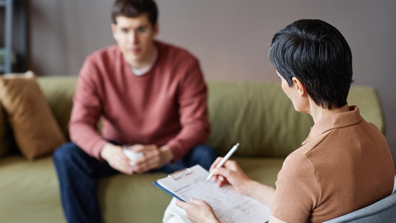 Woman in a group session